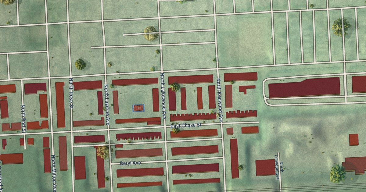 Map of Biddle Street, Baltimore, Maryland in 2026