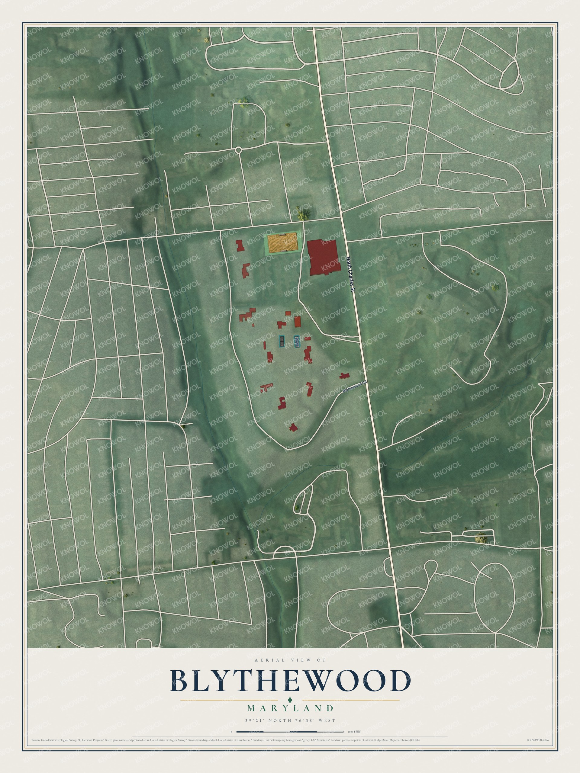 Watermarked full-map preview of Blythewood, Maryland