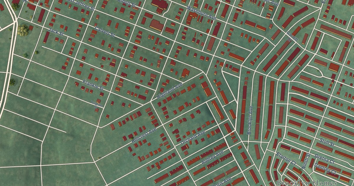 Map of Brooklyn, Baltimore, Maryland in 2026