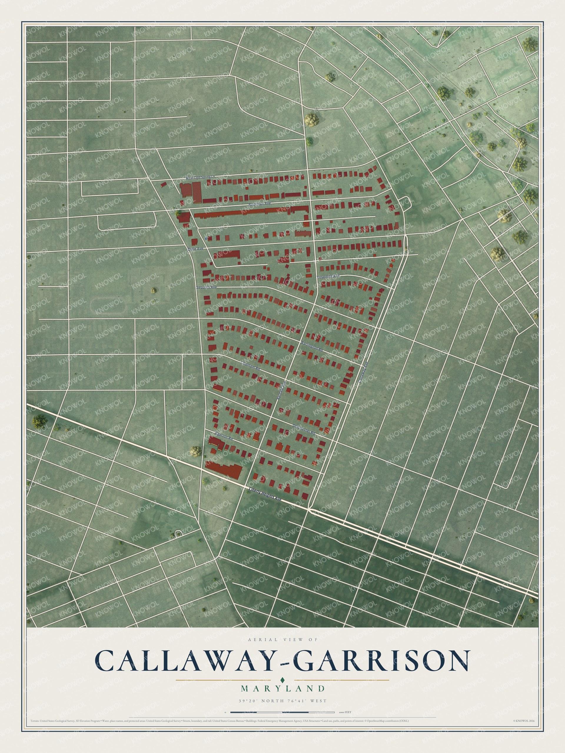 Watermarked full-map preview of Callaway-Garrison, Maryland
