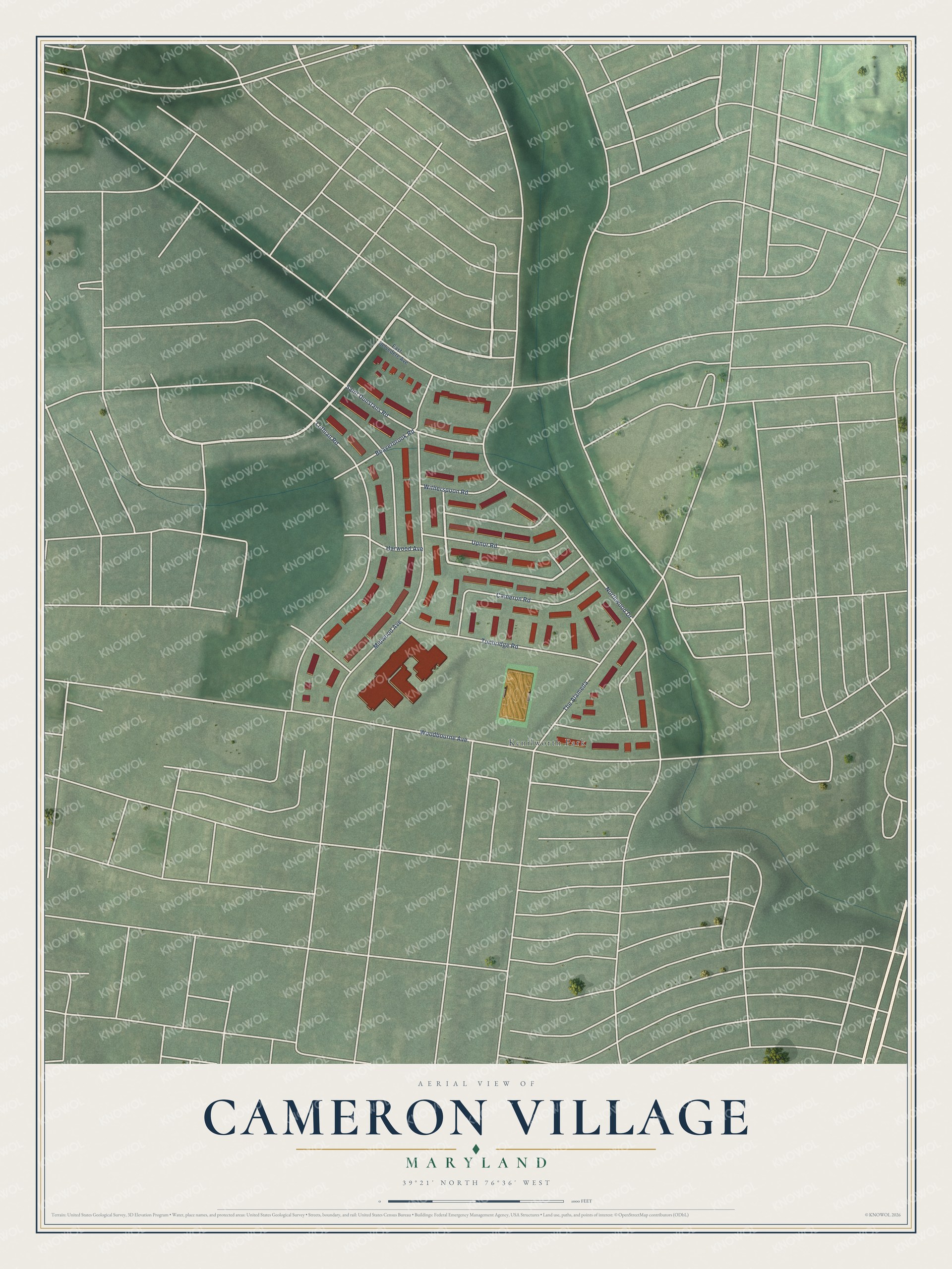 Watermarked full-map preview of Cameron Village, Maryland