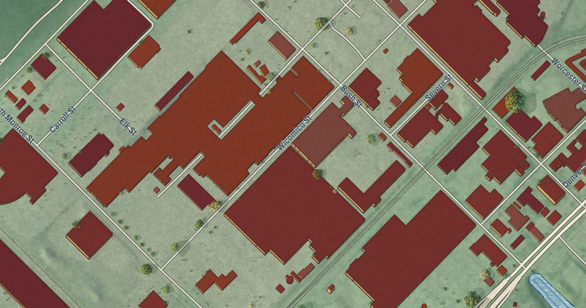 Map of Carroll – Camden Industrial Area, Baltimore, Maryland in 2026