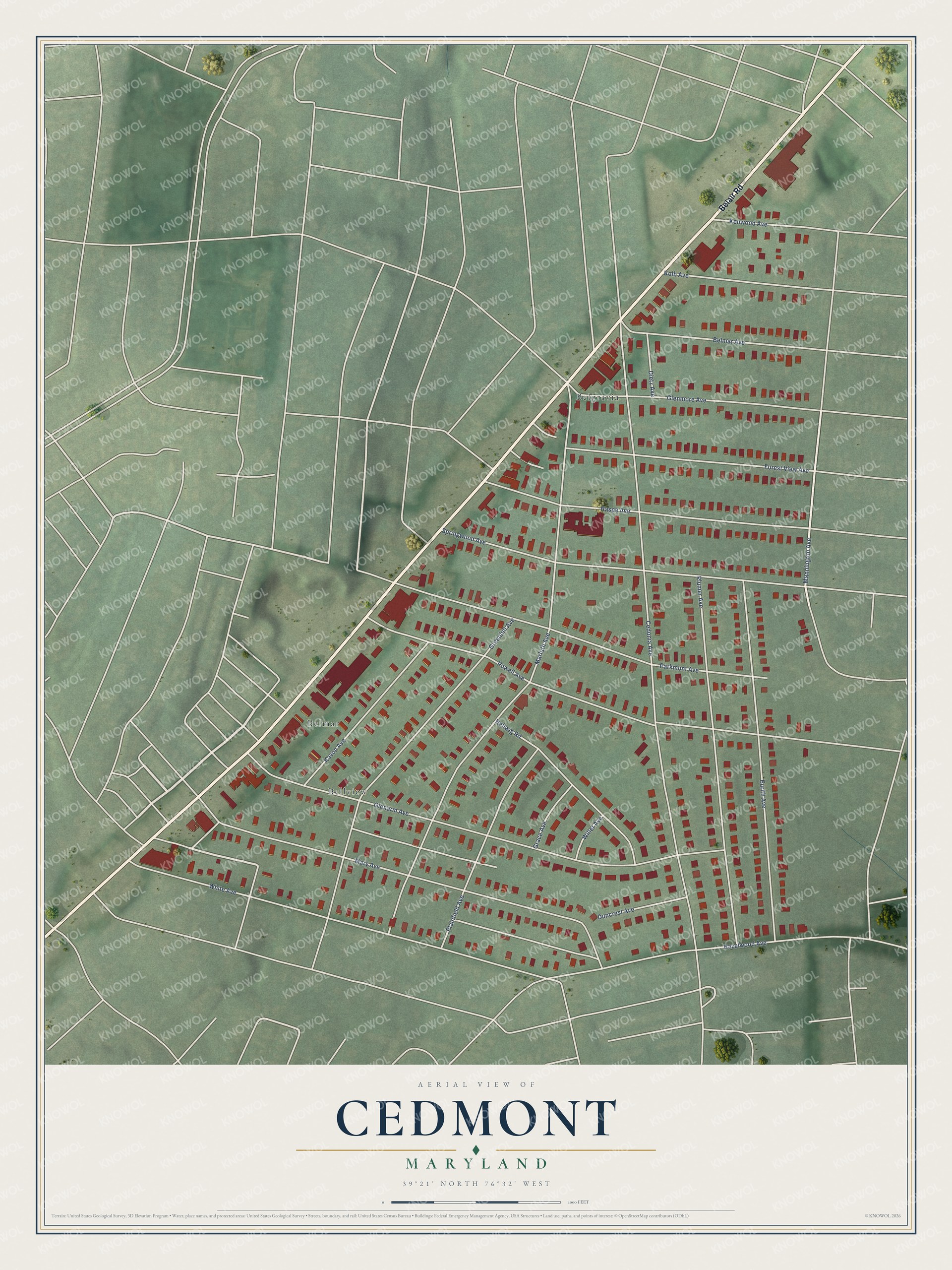 Watermarked full-map preview of Cedmont, Maryland