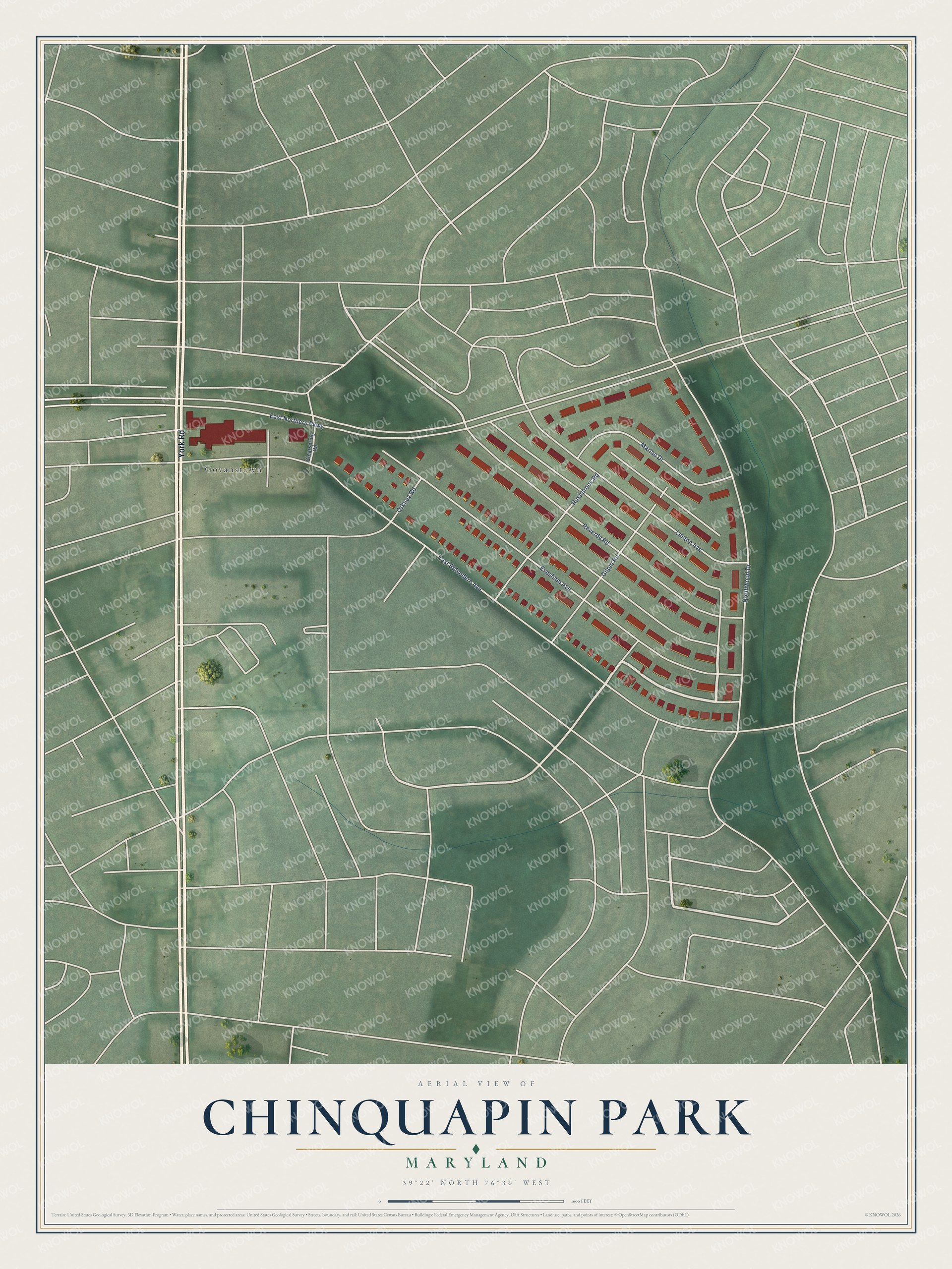 Watermarked full-map preview of Chinquapin Park, Maryland