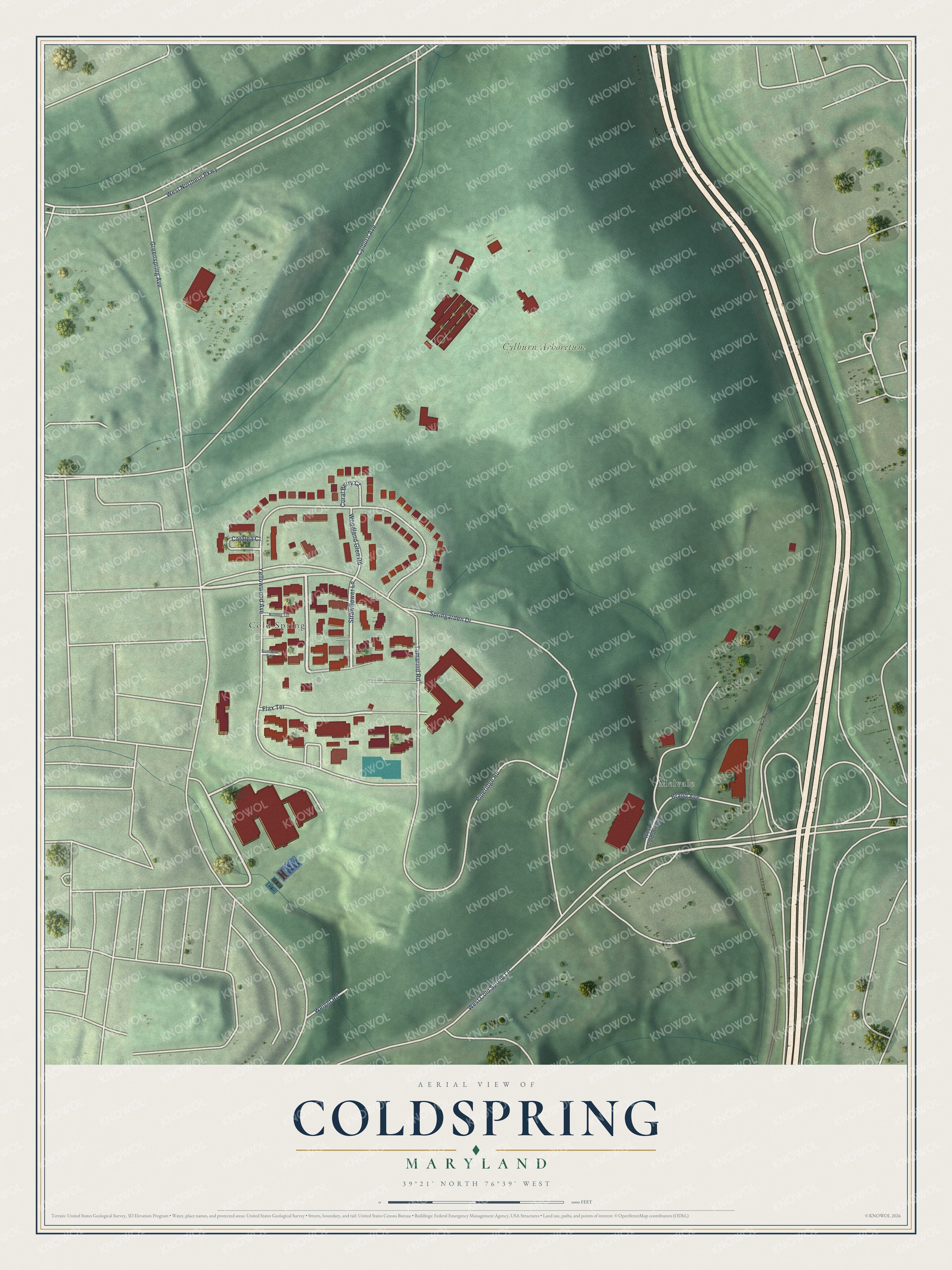 Watermarked full-map preview of Coldspring, Maryland
