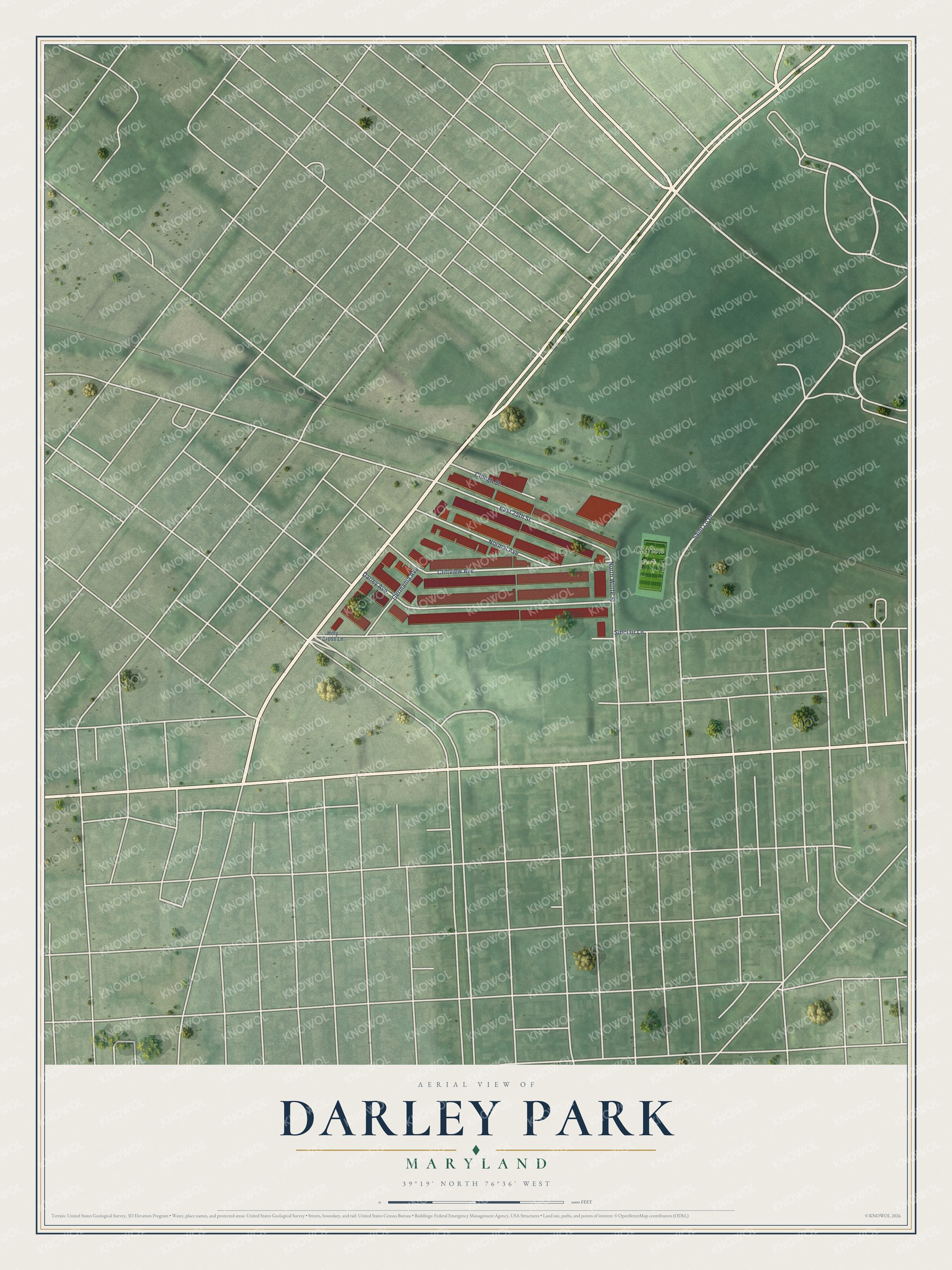Watermarked full-map preview of Darley Park, Maryland