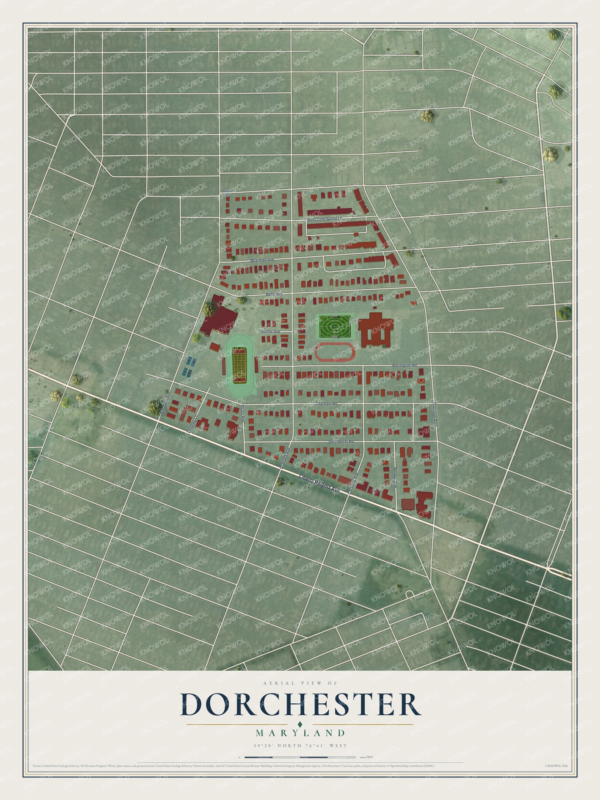 Watermarked full-map preview of Dorchester, Maryland