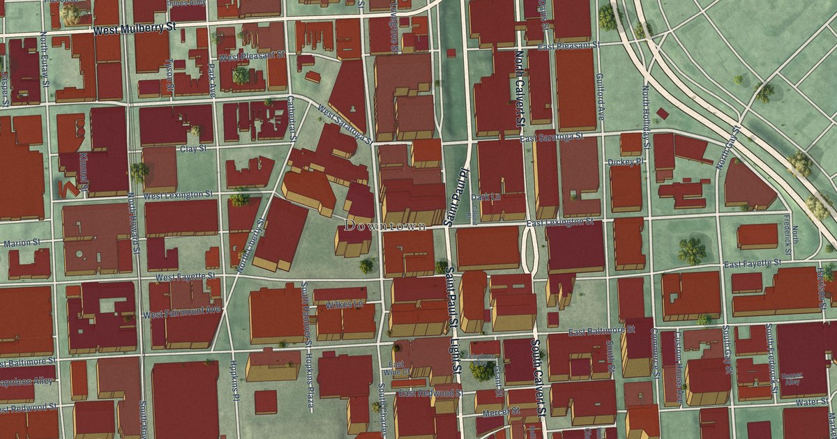 Map of Downtown, Baltimore, Maryland in 2026