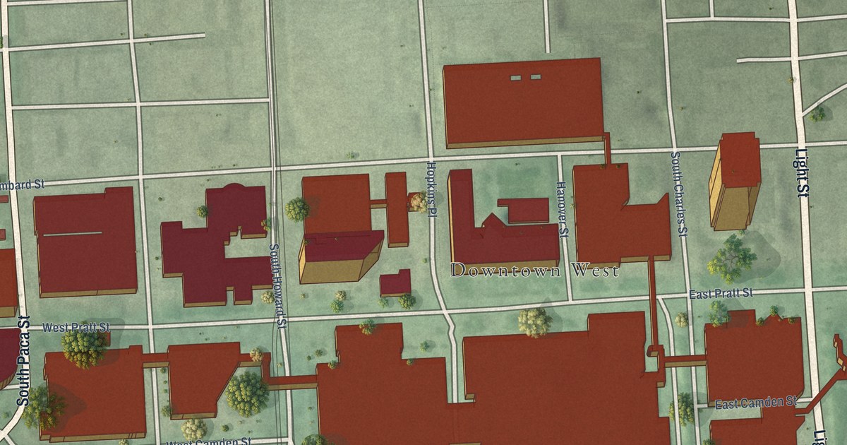 Map of Downtown West, Baltimore, Maryland in 2026