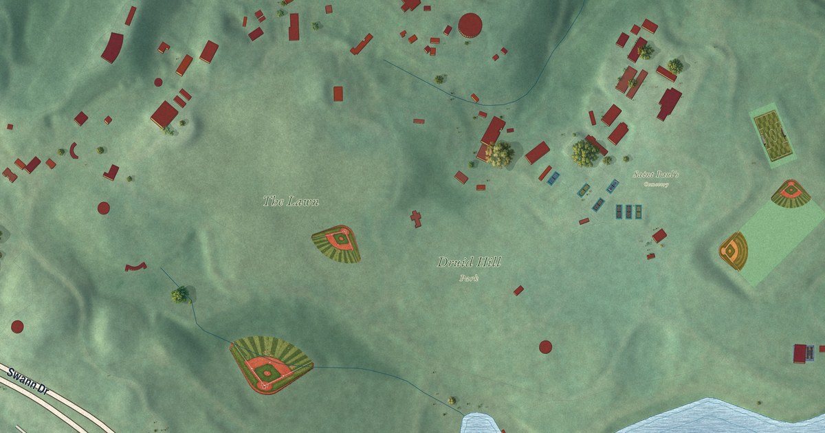 Map of Druid Hill Park, Baltimore, Maryland in 2026