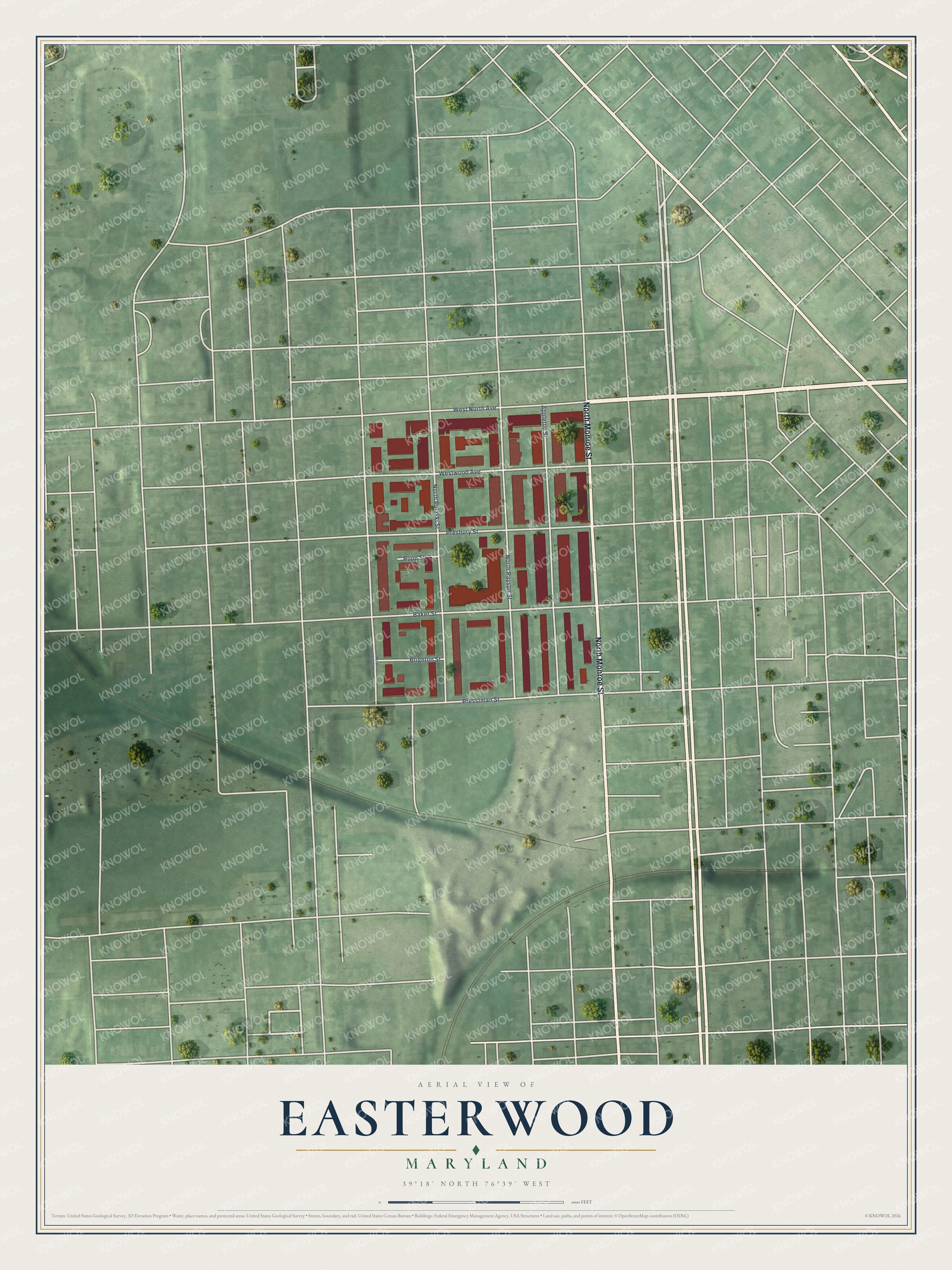 Watermarked full-map preview of Easterwood, Maryland