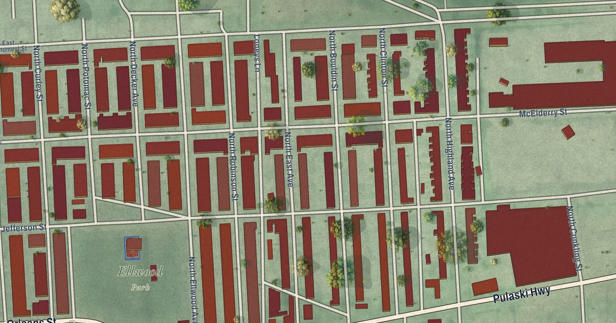 Map of Ellwood Park/Monument, Baltimore, Maryland in 2026