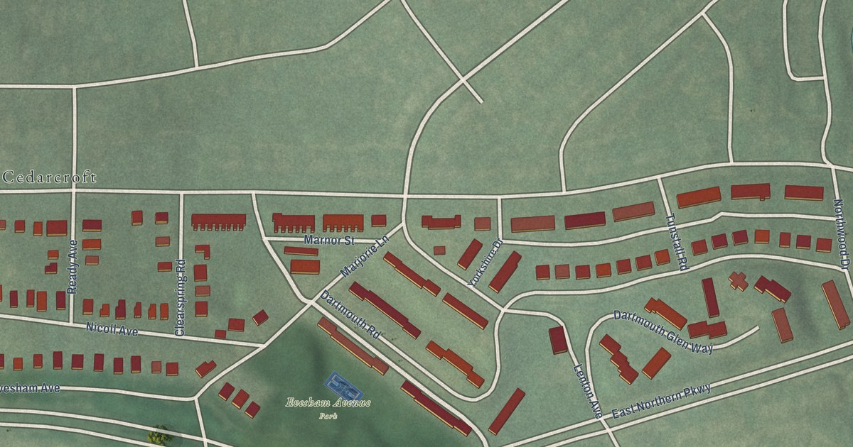 Map of Evesham Park, Baltimore, Maryland in 2026