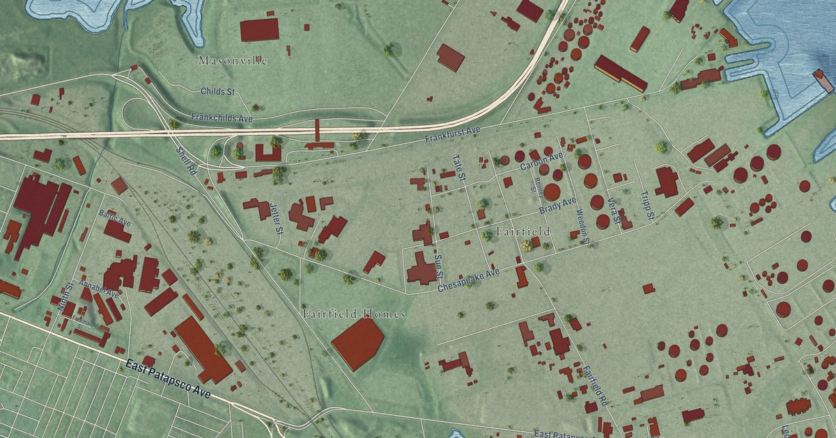 Map of Fairfield Area, Baltimore, Maryland in 2026