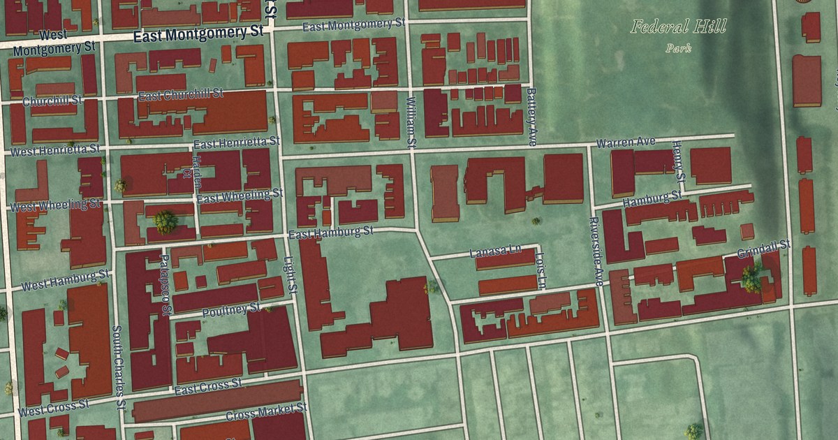 Map of Federal Hill, Baltimore, Maryland in 2026