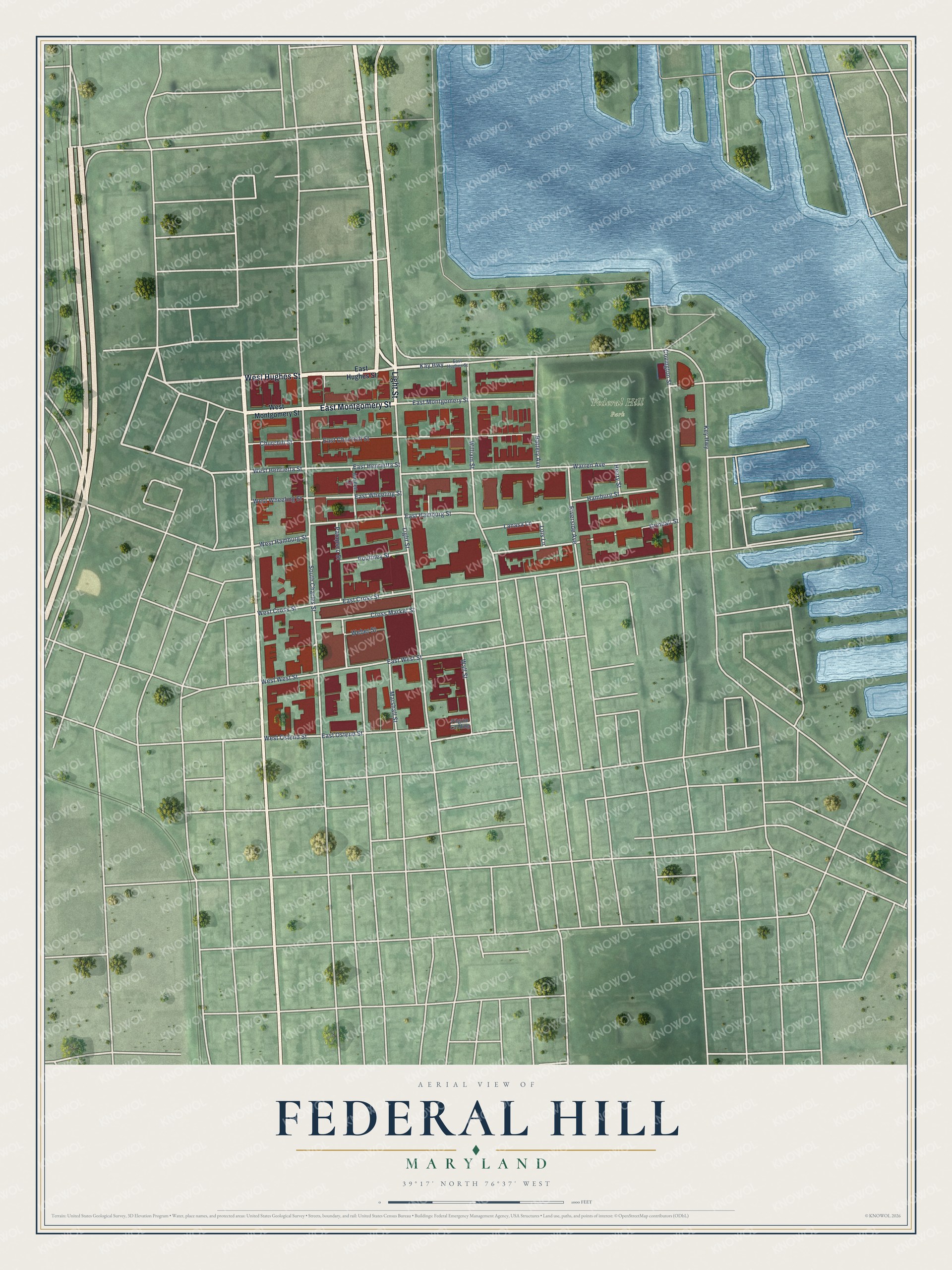 Watermarked full-map preview of Federal Hill, Maryland