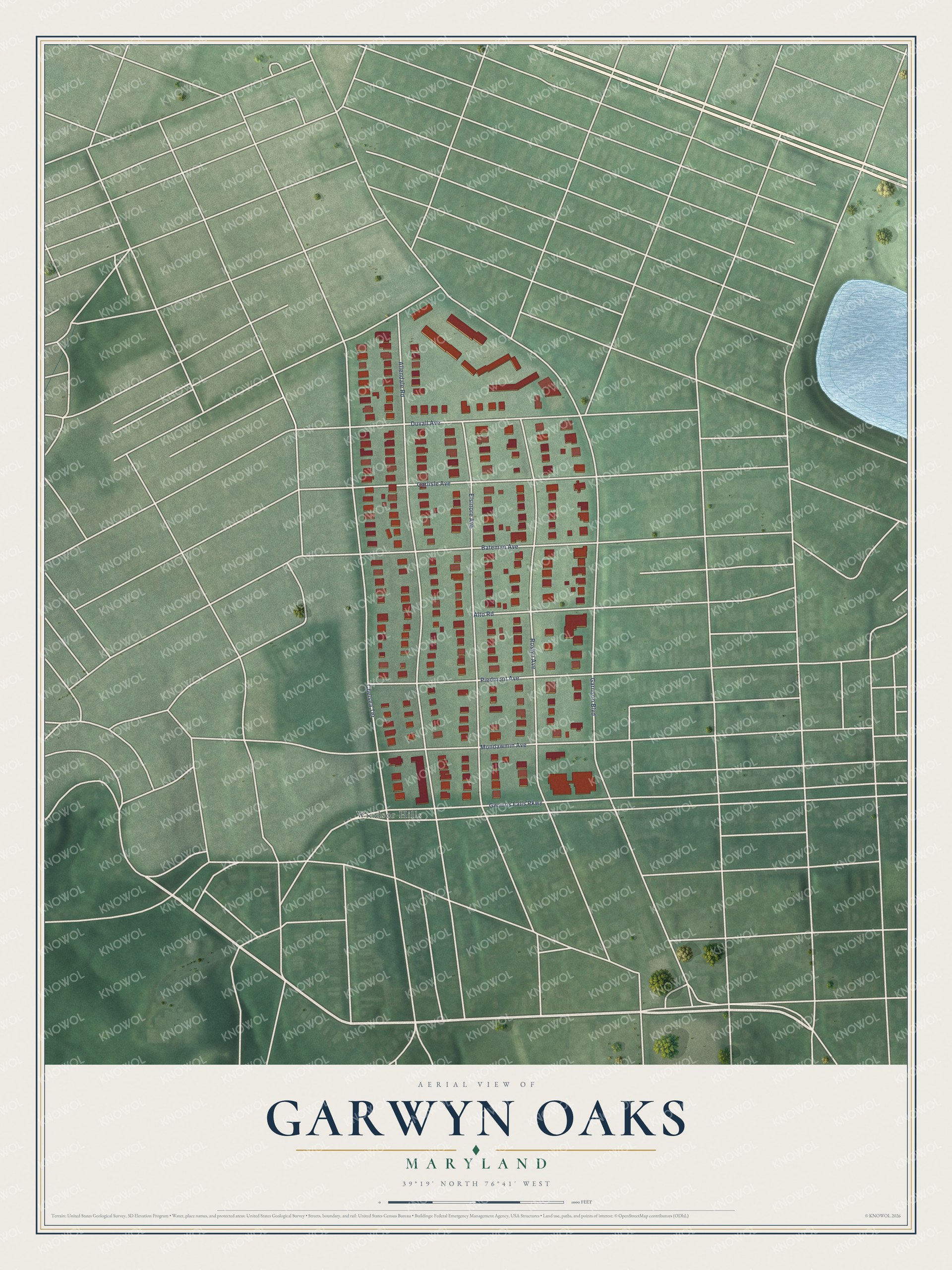 Watermarked full-map preview of Garwyn Oaks, Maryland