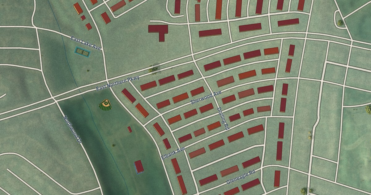 Map of Glen Oaks, Baltimore, Maryland in 2026