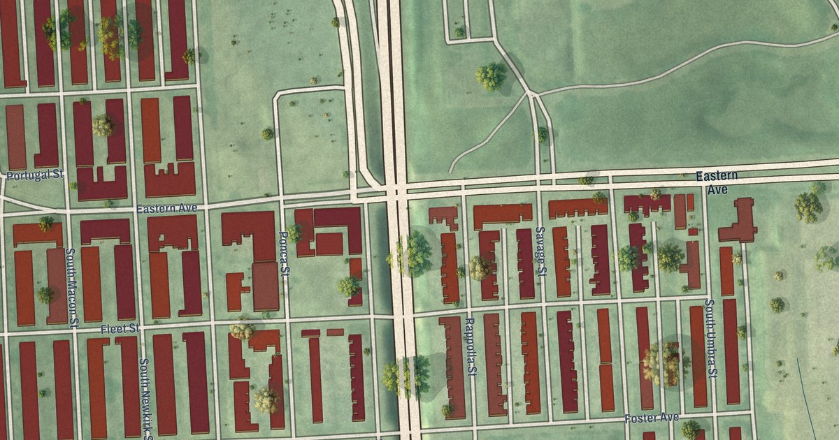 Map of Greektown, Baltimore, Maryland in 2026