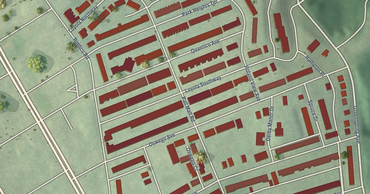 Map of Greenspring, Baltimore, Maryland in 2026