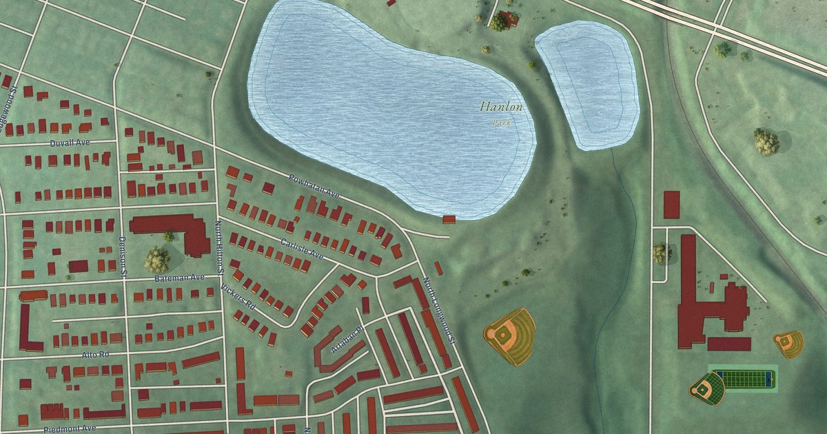 Map of Hanlon-Longwood, Baltimore, Maryland in 2026