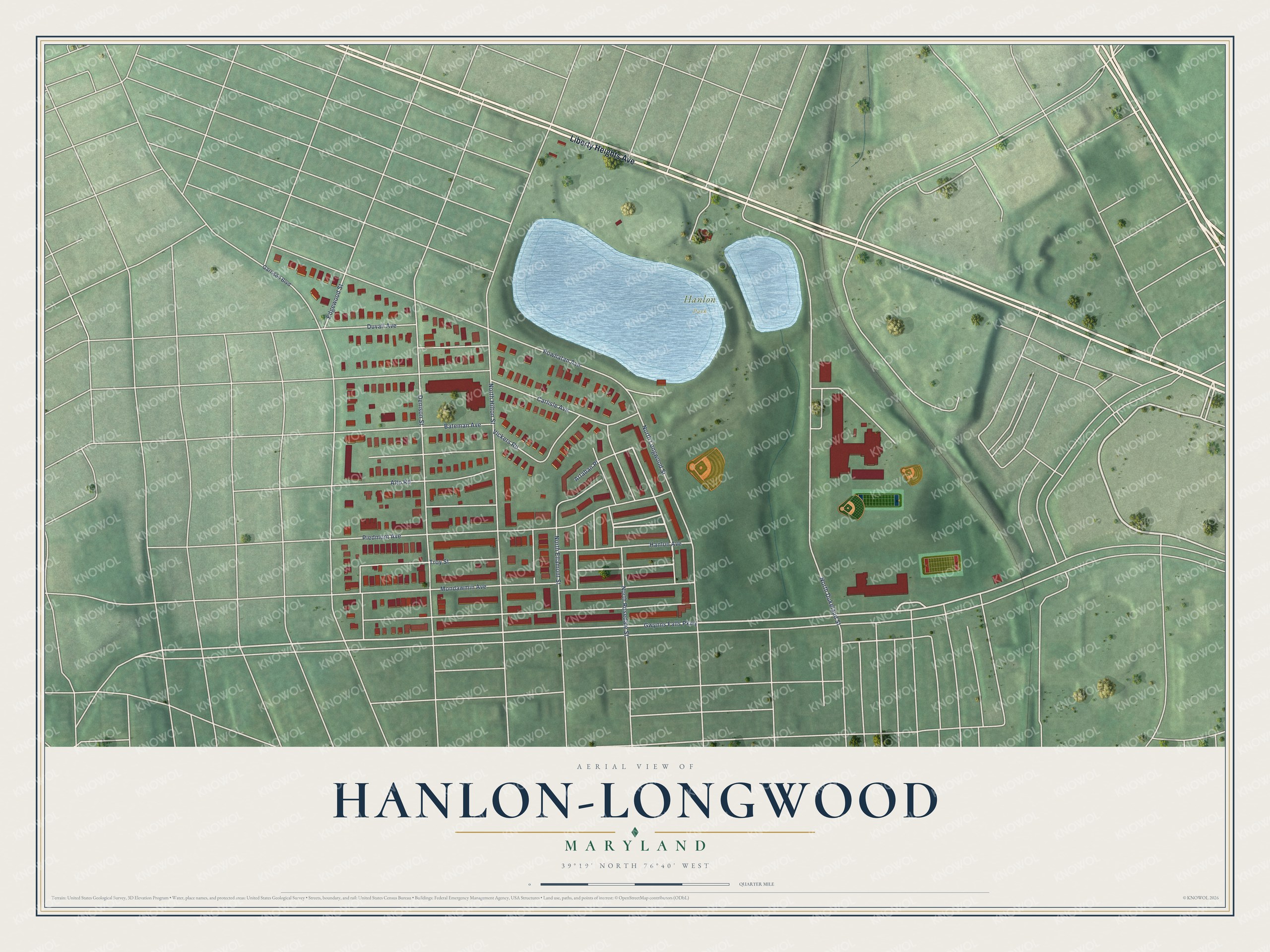 Watermarked full-map preview of Hanlon-Longwood, Maryland