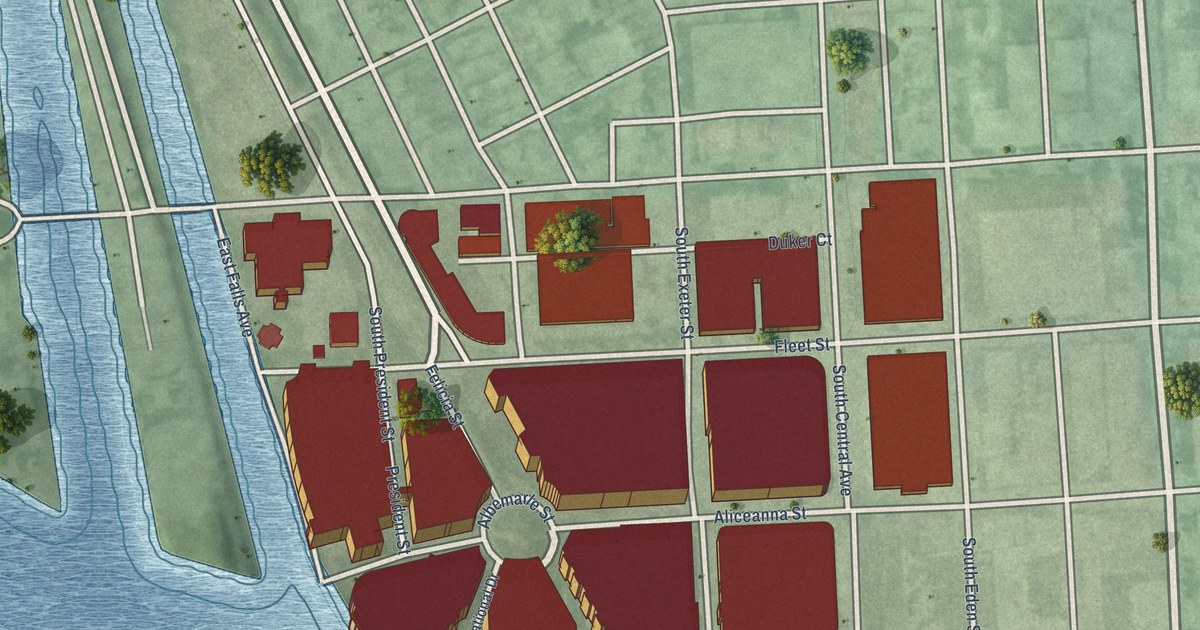 Map of Harbor East, Baltimore, Maryland in 2026