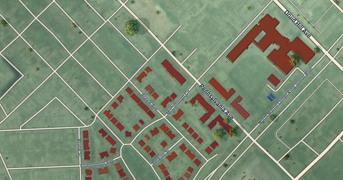 Map of Heritage Crossing, Baltimore, Maryland in 2026