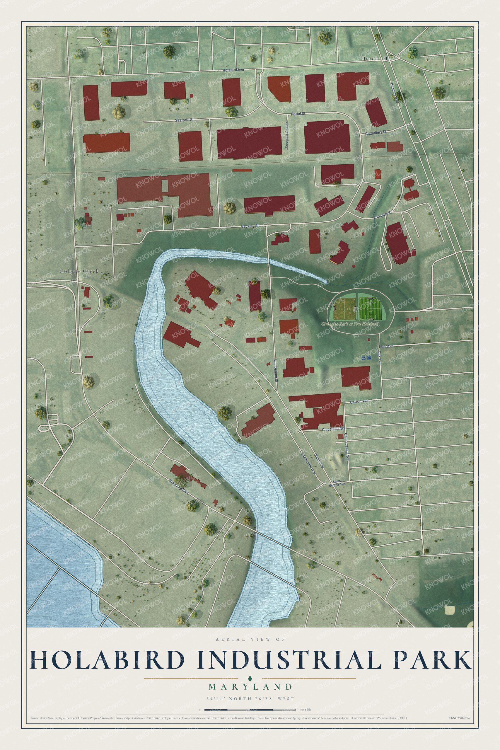 Watermarked full-map preview of Holabird Industrial Park, Maryland
