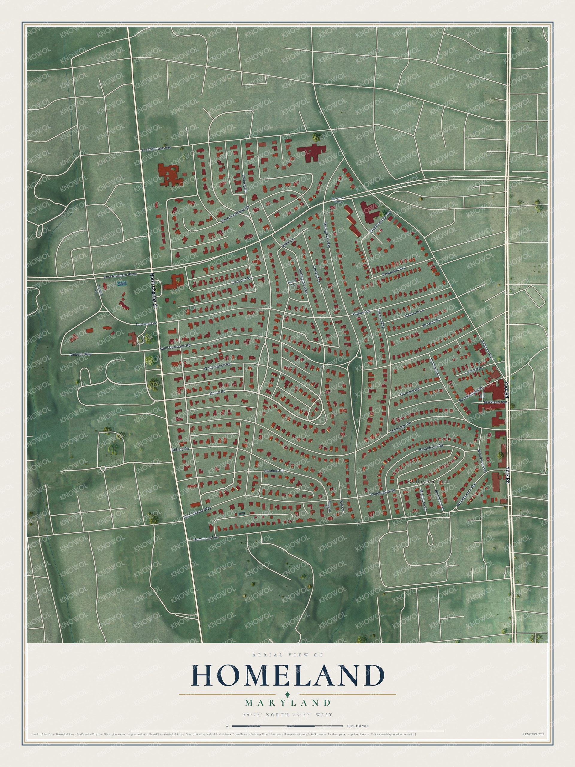 Watermarked full-map preview of Homeland, Maryland