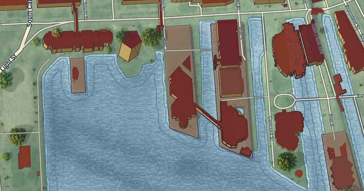 Map of Inner Harbor, Baltimore, Maryland in 2026