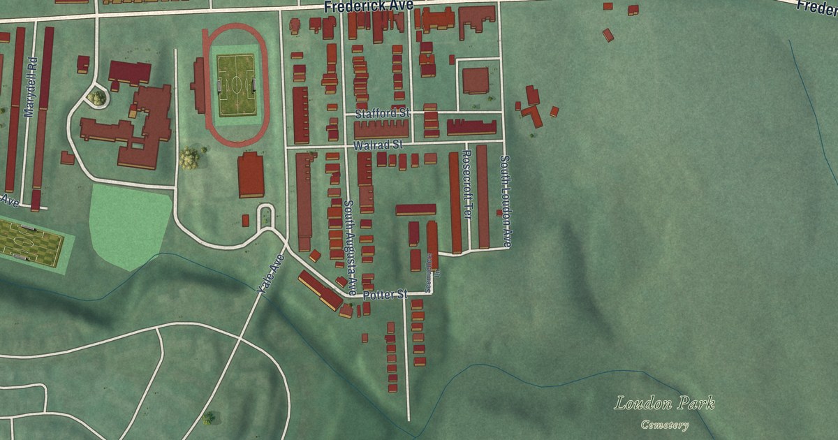 Map of Irvington, Baltimore, Maryland in 2026
