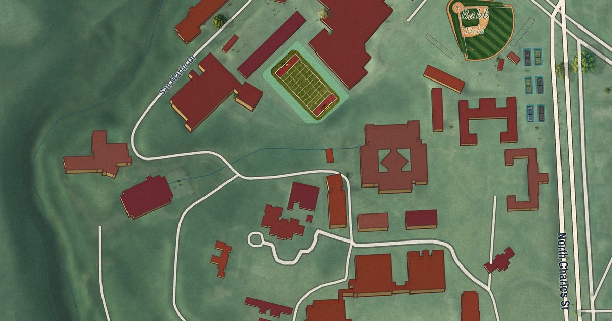 Map of Johns Hopkins Homewood, Baltimore, Maryland in 2026