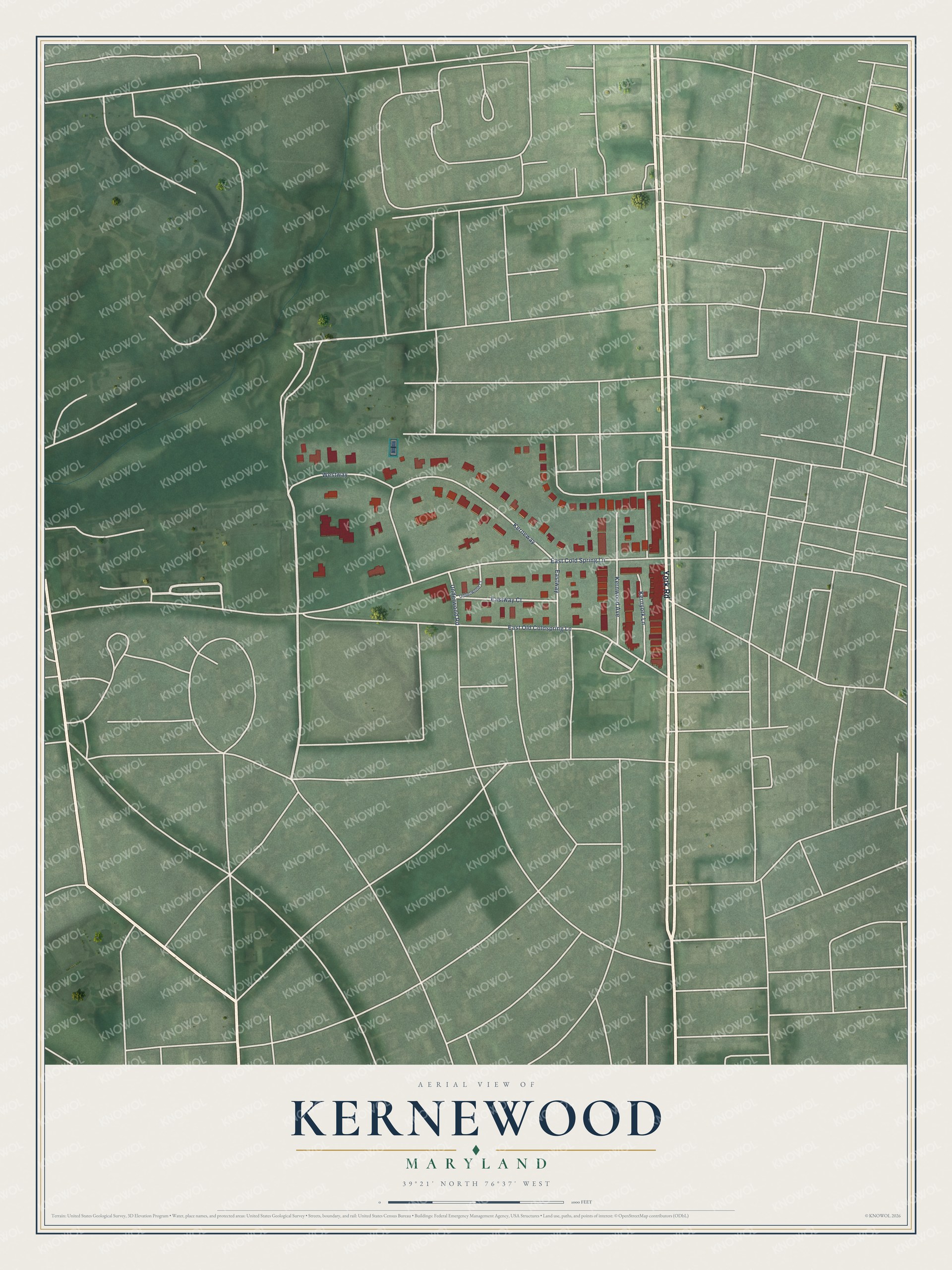 Watermarked full-map preview of Kernewood, Maryland
