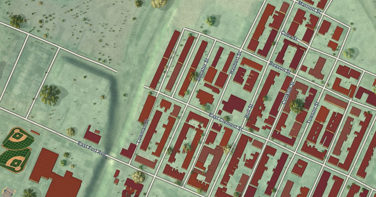 Map of Locust Point, Baltimore, Maryland in 2026