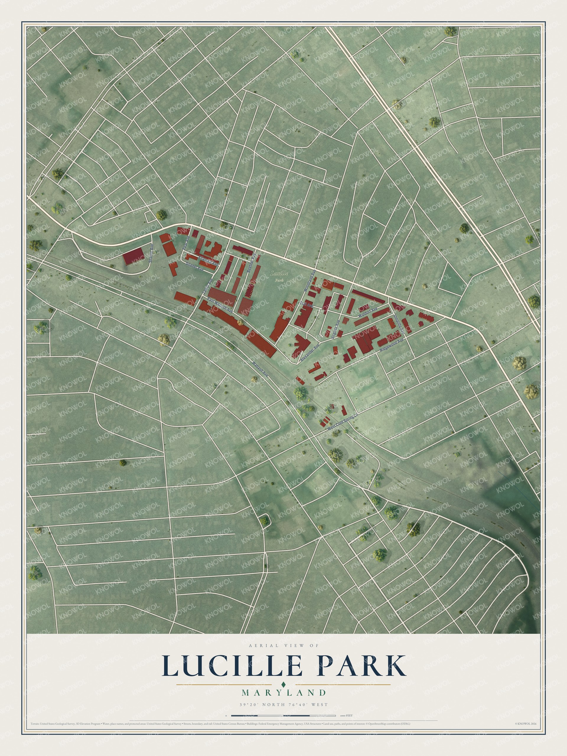 Watermarked full-map preview of Lucille Park, Maryland