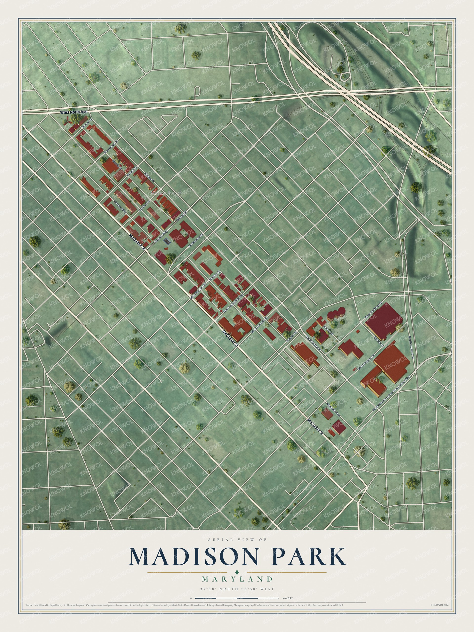Watermarked full-map preview of Madison Park, Maryland