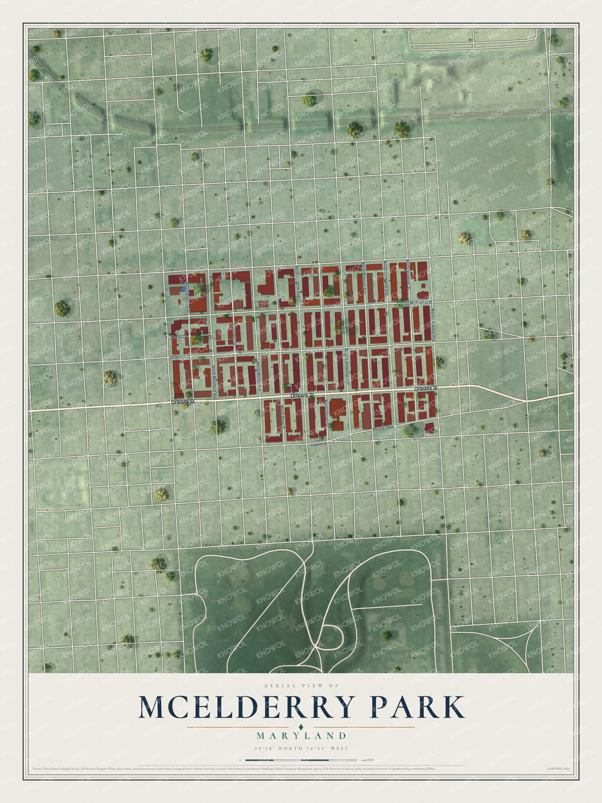 Watermarked full-map preview of McElderry Park, Maryland