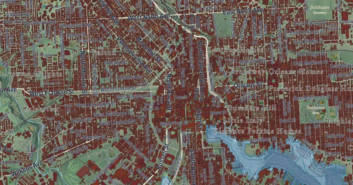 Map of Baltimore, Maryland in 2026