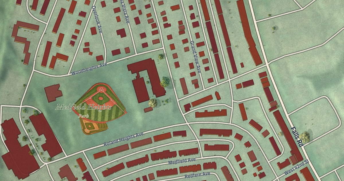 Map of Medfield, Baltimore, Maryland in 2026