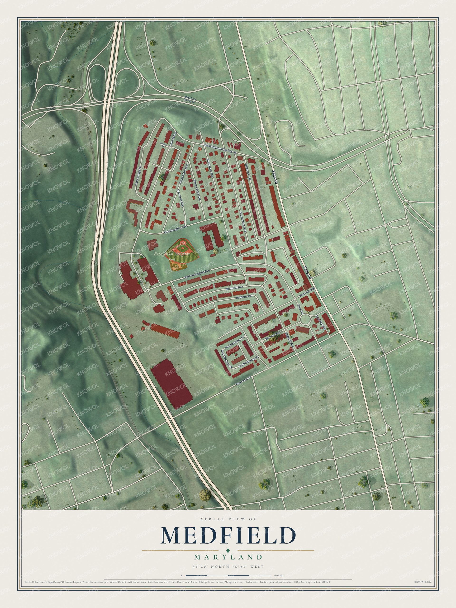 Watermarked full-map preview of Medfield, Maryland