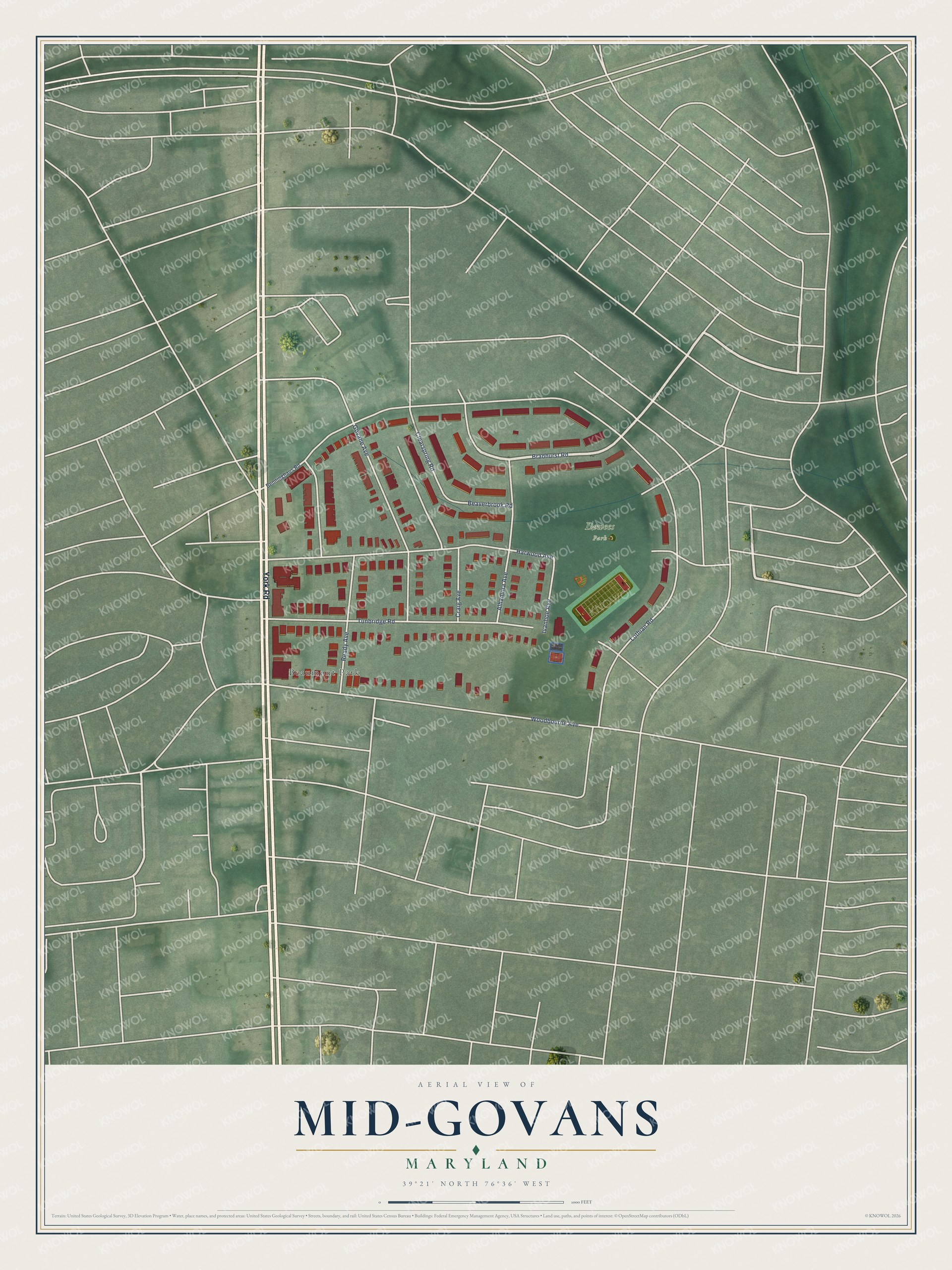 Watermarked full-map preview of Mid-Govans, Maryland
