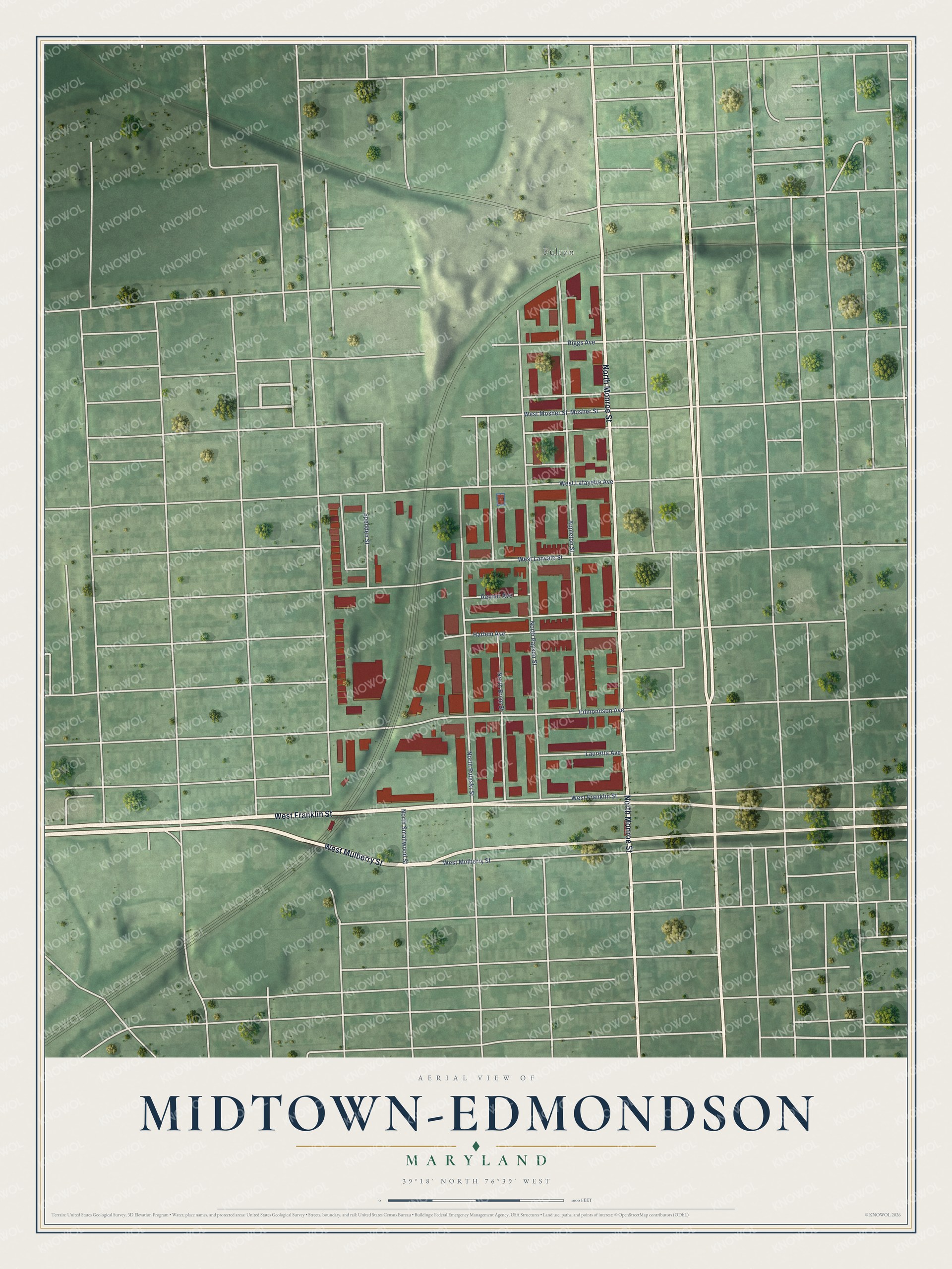 Watermarked full-map preview of Midtown-Edmondson, Maryland