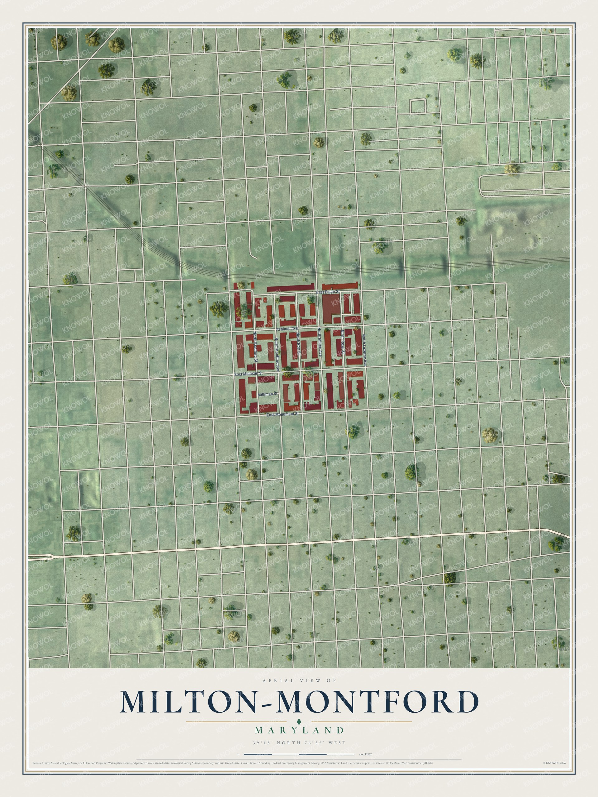 Watermarked full-map preview of Milton-Montford, Maryland