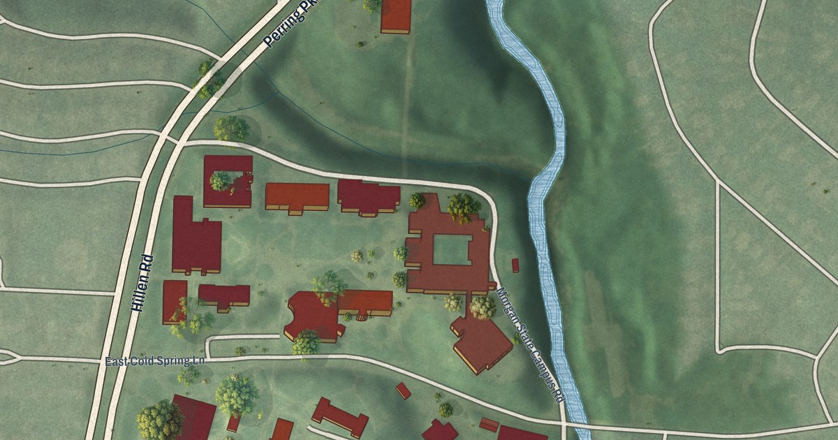 Map of Morgan State University, Baltimore, Maryland in 2026
