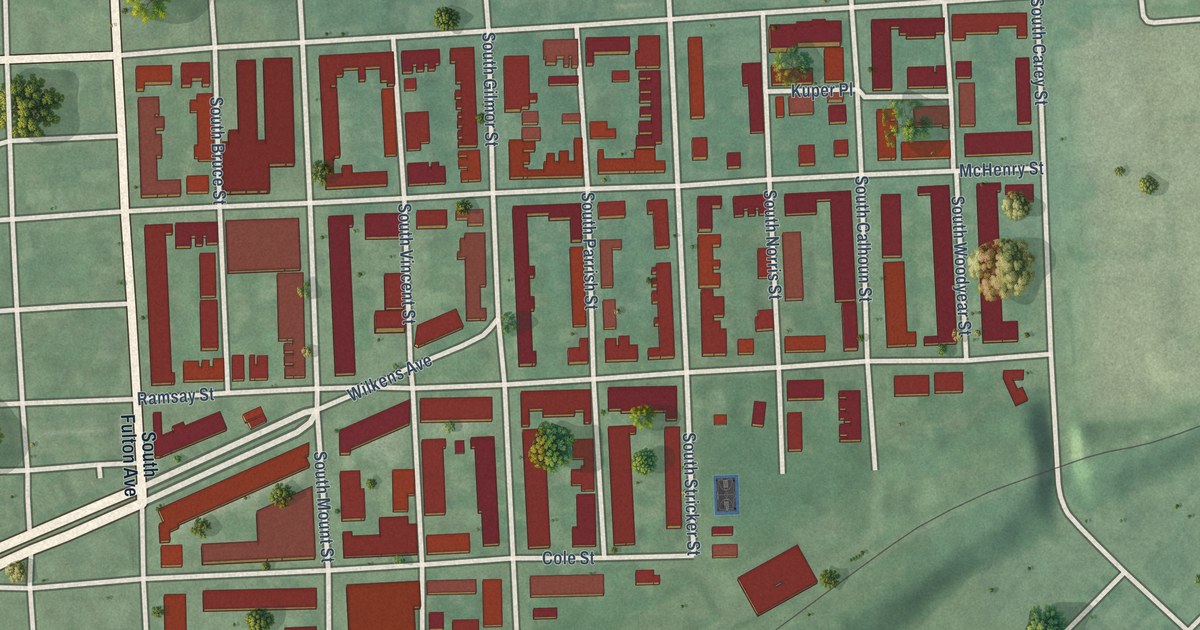 Map of Mount Clare, Baltimore, Maryland in 2026