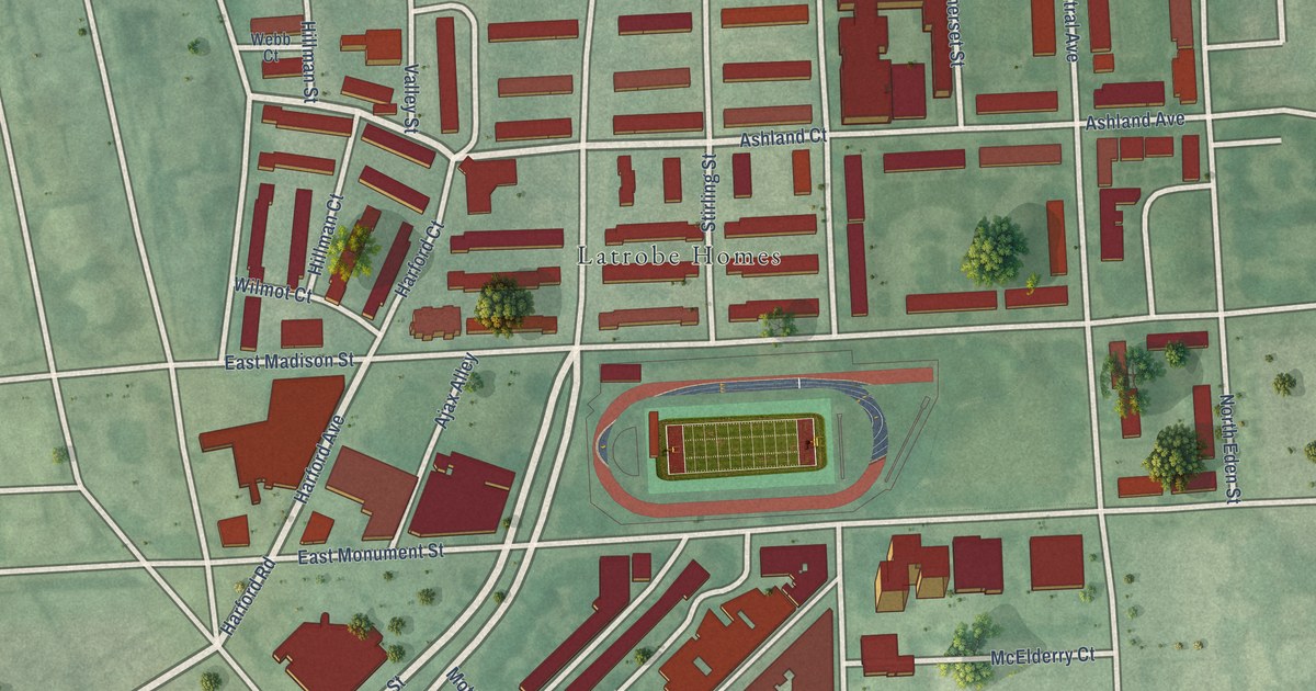 Map of Oldtown, Baltimore, Maryland in 2026