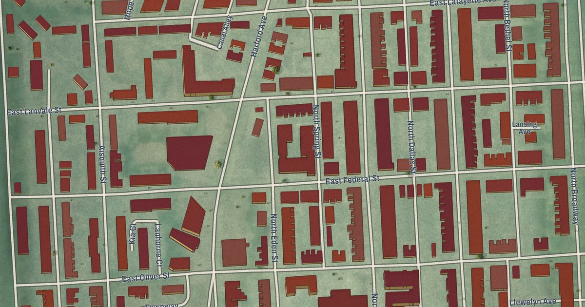 Map of Oliver, Baltimore, Maryland in 2026