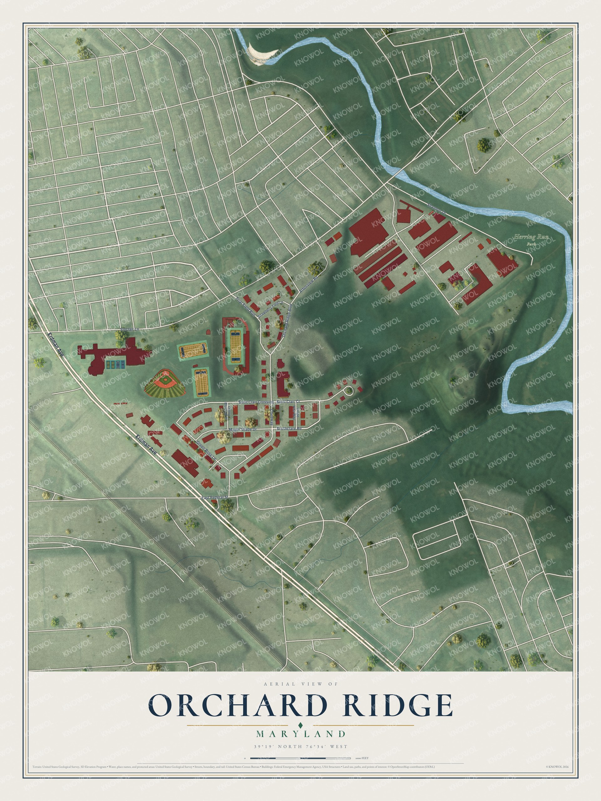 Watermarked full-map preview of Orchard Ridge, Maryland