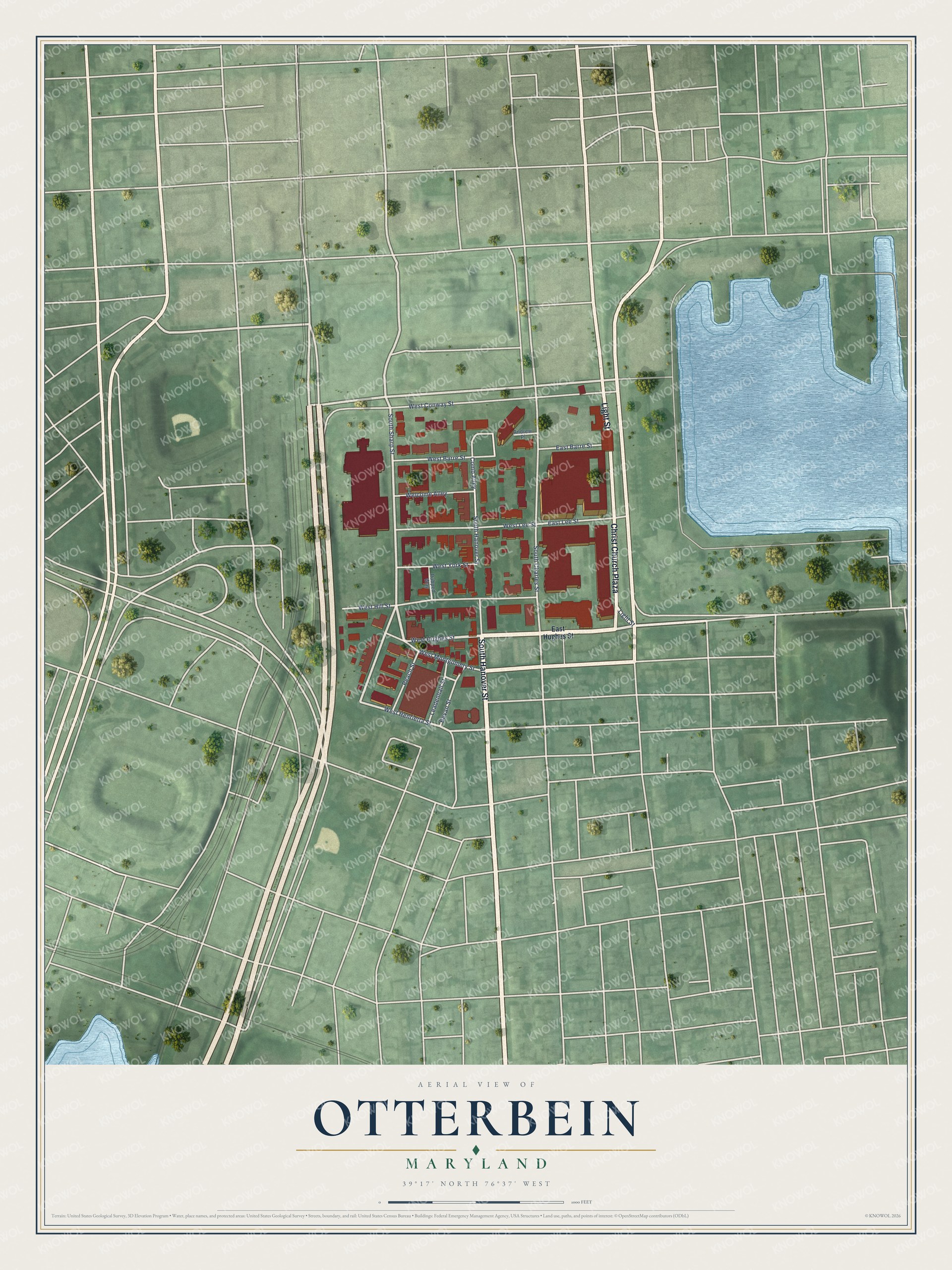 Watermarked full-map preview of Otterbein, Maryland